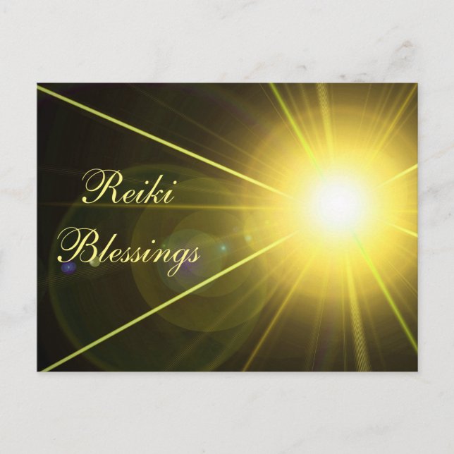 Cartão Postal Citação "Reiki Blessings" (Frente)