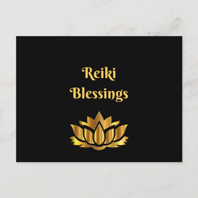 Cartão Postal Citação "Reiki Blessings" (Frente)