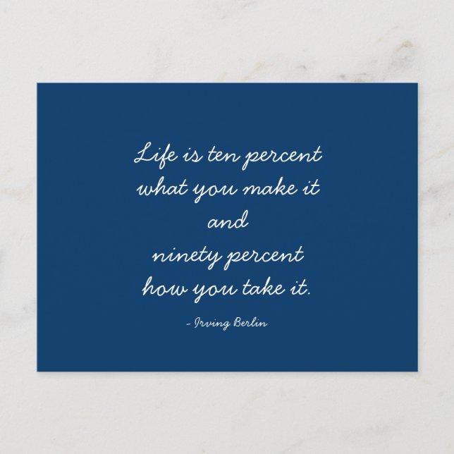 Cartão Postal Citações Cotáveis - Conselhos e Observações - Vida (Frente)