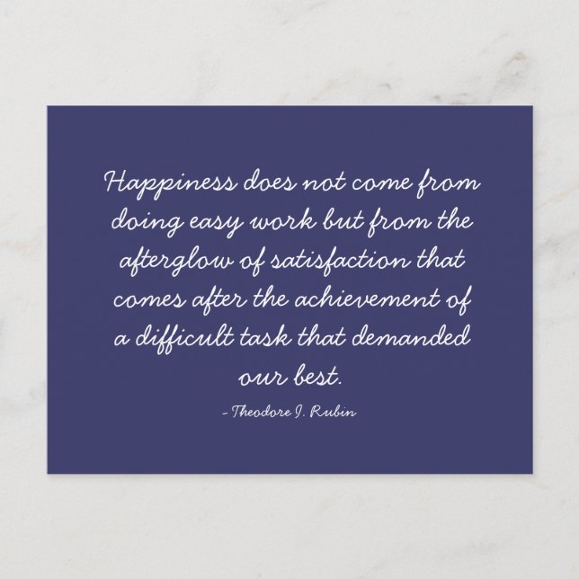 Cartão Postal Citações Cotáveis - trabalho e carreira (Frente)