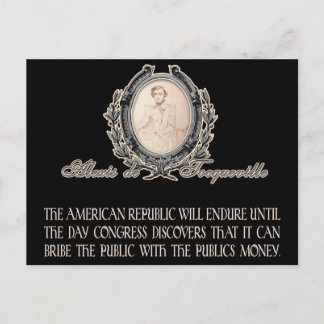 Cartão Postal Citações de Alexis de Tocqueville: A vida de