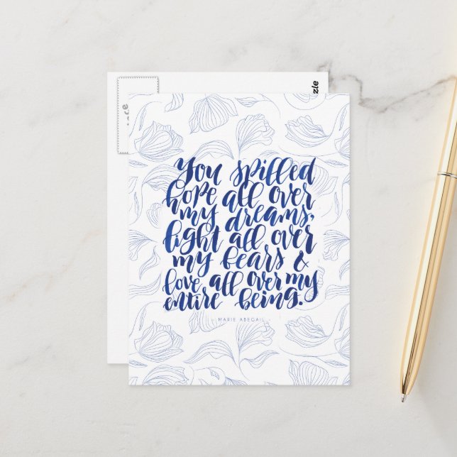 Cartão Postal Citações de Amor: Você Derramou Esperança Em Todos (Frente/Verso In Situ)