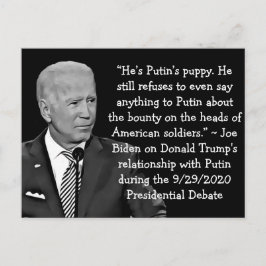 Cartão Postal Citações de Biden sobre a relação de Trump's Putin