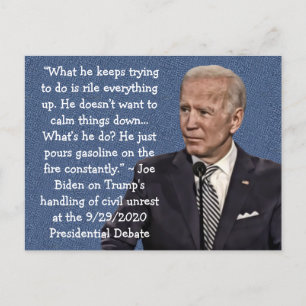 Cartão Postal Citações de Biden sobre Trump no 29º Debate