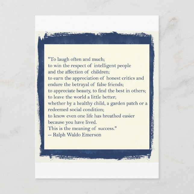 Cartão Postal Citações de Emerson (Frente)