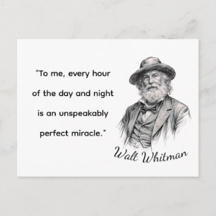Cartão Postal Citações de Walt Whitman para a Vida