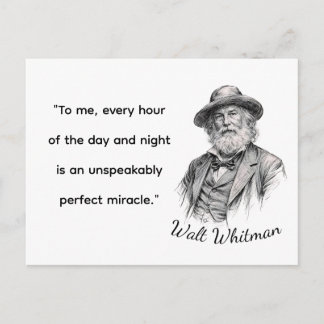 Cartão Postal Citações de Walt Whitman para a Vida