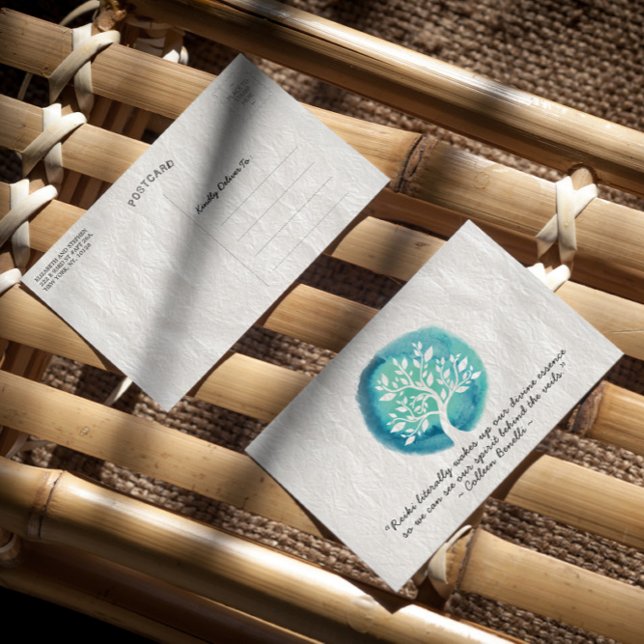 Cartão Postal Citações do Instrutor de Mediação Reiki Master e Y (Criador carregado)