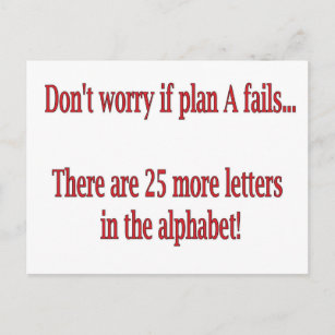 Cartão Postal Citações engraçadas do alfabeto