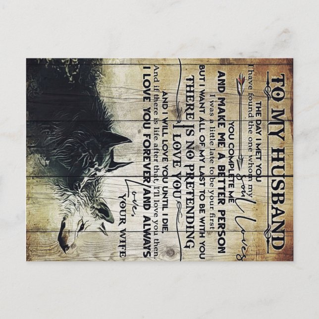 Cartão Postal Citações Engraçadas Para Marido | Presente de Nova (Frente)