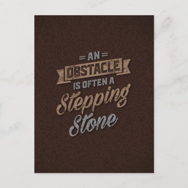 Cartão Postal Citações Inspiradoras de Obstáculos (Frente)