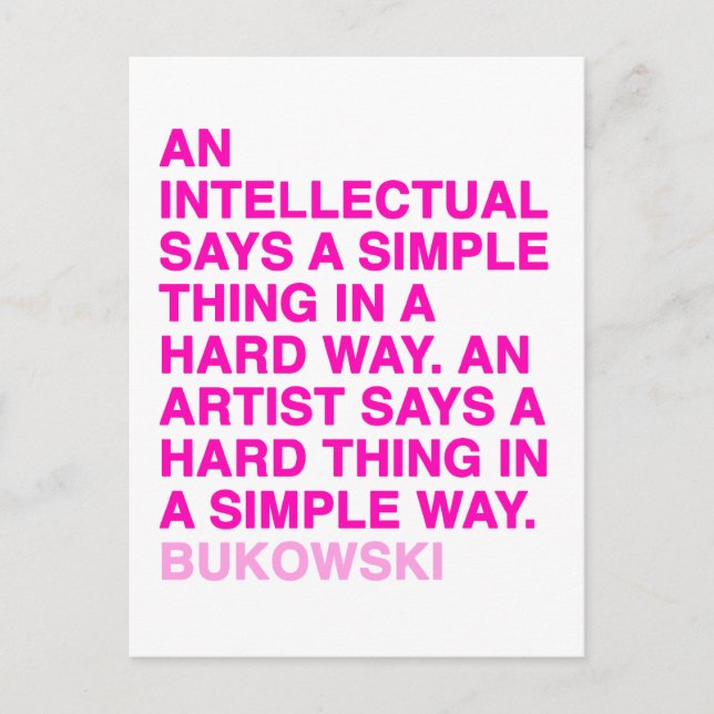 Cartão Postal Citações por Charles Bukowski (Frente)