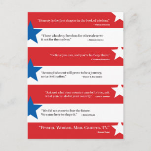 Cartão Postal Citações Presidenciais Famosas + Pessoa Mulher Hom