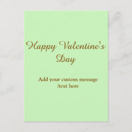 Cartão Postal Citrus green brown happy Valentine's day simple 
