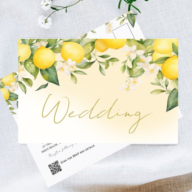 Cartão Postal Citrus Lemons Summer Chic Weditation (Criador carregado)