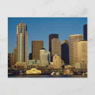 Cartão Postal City Center Skyline, Seattle, Washington, EUA,