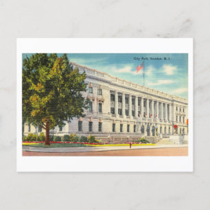 Cartão Postal City Hall em Trenton, Nova Jersey, Viagens vintage