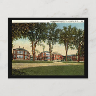 Cartão Postal City Hospital, Albany, Nova Iorque, 1928 Vintage