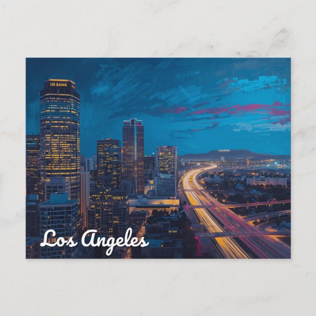 Cartão Postal City of Lights – Los Angeles Skyline (Frente)