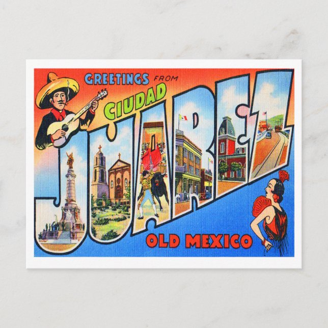 Cartão Postal Ciudad Juarez Velho México (Frente)