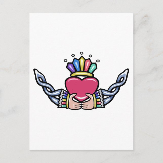 Cartão Postal Claddagh #1B com Trindade (Frente)