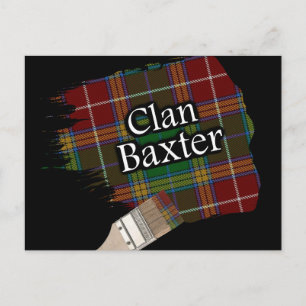 Cartão Postal Clan Baxter Scottish Tartan Paint Brush