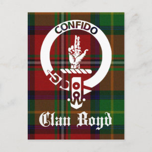 Cartão Postal Clan Boyd Crest Tartan