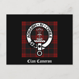 Cartão Postal Clan Cameron Crest & Tartan