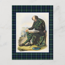 Cartão Postal Clan Campbell Vintage Ilustração Tartan