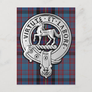 Cartão Postal Clan Cochrane Crest & Azure Tartan