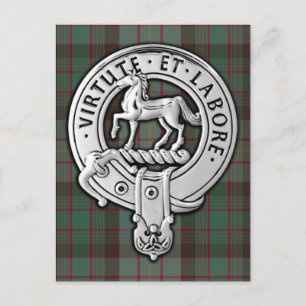 Cartão Postal Clan Cochrane Crest & Hunting Tartan
