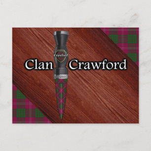Cartão Postal Clan Crawford Tartan Sgian Dubh Blade