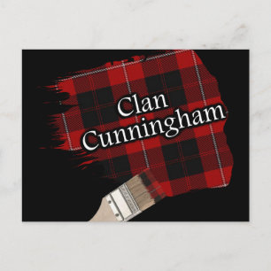 Cartão Postal Clan Cunningham Scottish Tartan Paint Brush