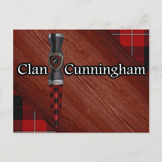 Cartão Postal Clan Cunningham Tartan Sgian Dubh Blade (Frente)
