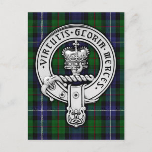 Cartão Postal Clan Donnachaidh (Robertson) Crest/Hunting Tartan