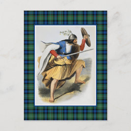 Cartão Postal Clan Ferguson Vintage Ilustração Tartan