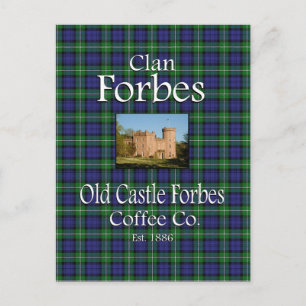 Cartão Postal Clan Forbes Old Castle Forbes Coffee Co.