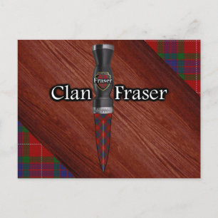 Cartão Postal Clan Fraser Tartan Sgian Dubh Blade