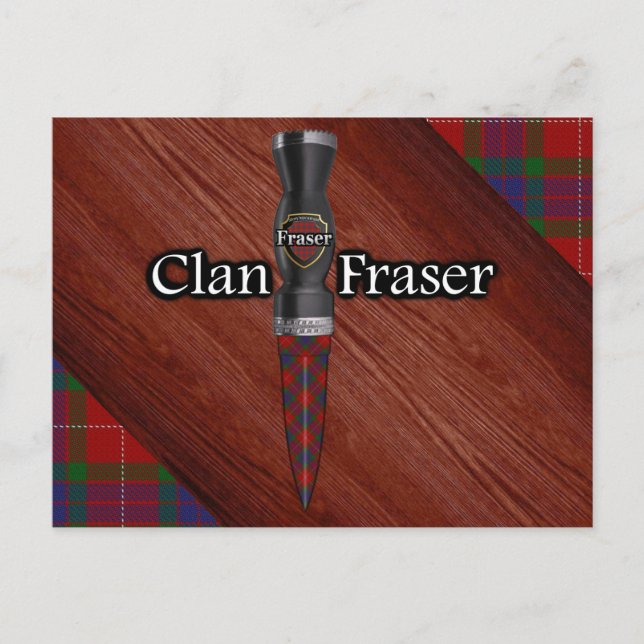 Cartão Postal Clan Fraser Tartan Sgian Dubh Blade (Frente)