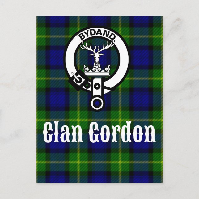 Cartão Postal Clan Gordon Tartan Crest (Frente)