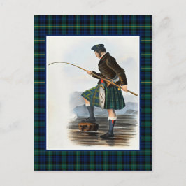 Cartão Postal Clan Gordon Vintage Ilustração Tartan
