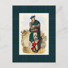 Cartão Postal Clan Graham Vintage Ilustração Tartan