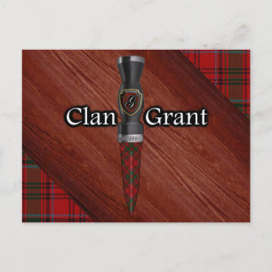 Cartão Postal Clan Grant Tartan Sgian Dubh Blade
