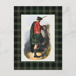 Cartão Postal Clan Gunn Vintage Ilustração Tartan