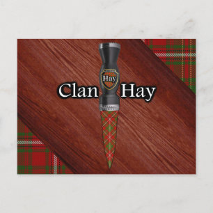 Cartão Postal Clan Hay Tartan Sgian Dubh Blade