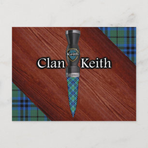 Cartão Postal Clan Keith Tartan Sgian Dubh Blade