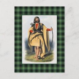 Cartão Postal Clan MacArthur Vintage Ilustração Tartan Frame