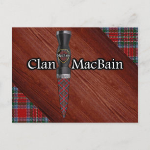 Cartão Postal Clan MacBain Tartan Sgian Dubh Blade