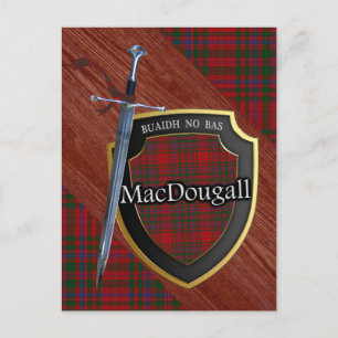 Cartão Postal Clan MacDougall Tartan Sword & Shield