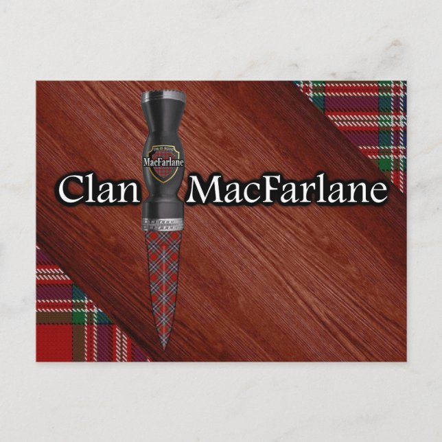 Cartão Postal Clan MacFarlane Tartan Sgian Dubh Blade (Frente)
